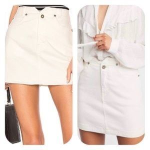 We the Free Free People She's All That Cream White Denim Skirt Size 24